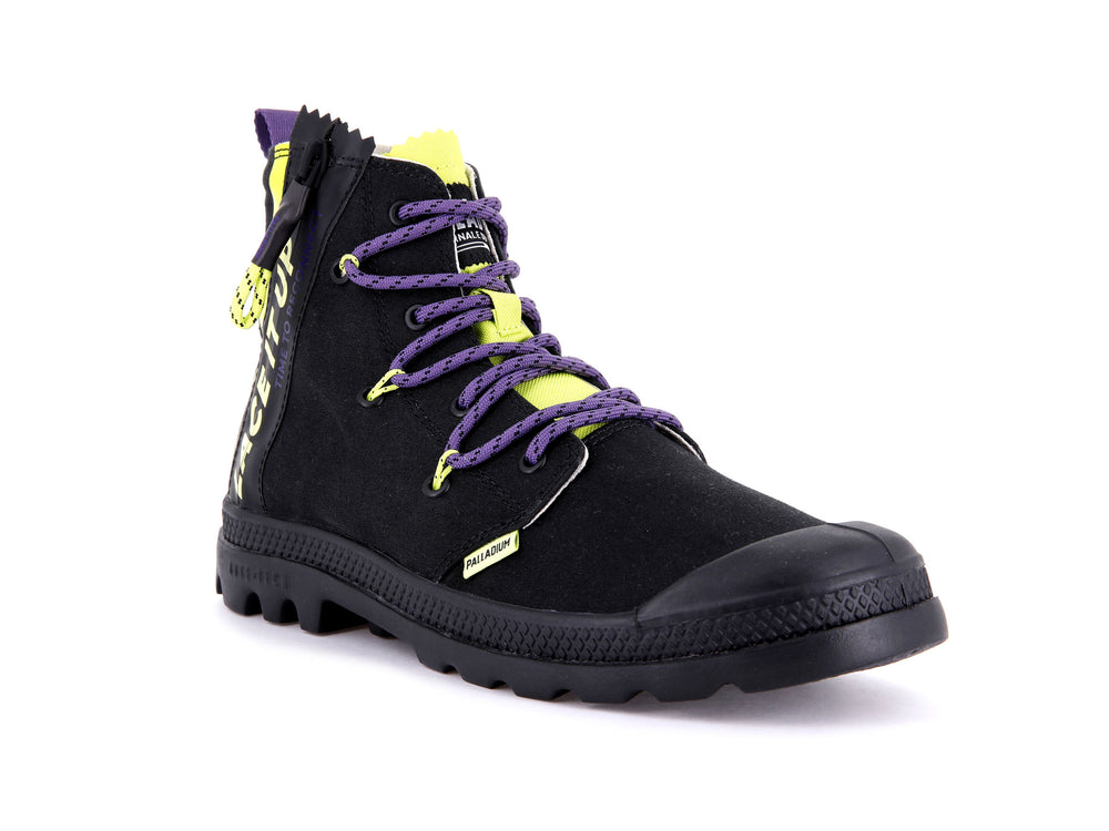 Botas Palladium PAMPA LITE LACE IT Hombre Negras Verde Claro | Costa Rica-85216